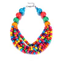 Vintage Style Geometric Solid Color Wood Women's Necklace sku image 7