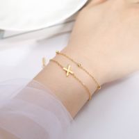 Simple Style Letter Stainless Steel Plating Bracelets main image 5