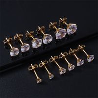 1 Piece Vintage Style Solid Color Stainless Steel Ear Studs main image 1