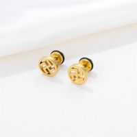 1 Piece Chinoiserie Geometric Plating Stainless Steel Ear Studs main image 5