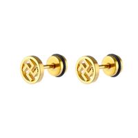 1 Piece Chinoiserie Geometric Plating Stainless Steel Ear Studs main image 3