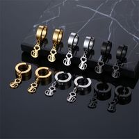 1 Piece Simple Style Cat Plating Stainless Steel Drop Earrings main image 1