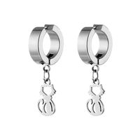 1 Piece Simple Style Cat Plating Stainless Steel Drop Earrings main image 3