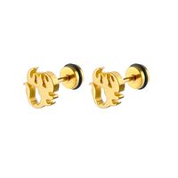 1 Piece Simple Style Geometric Solid Color Plating Stainless Steel Ear Studs sku image 3