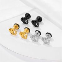 1 Piece Simple Style Geometric Solid Color Plating Stainless Steel Ear Studs main image 3