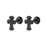 1 Piece Vintage Style Geometric Cross Plating Stainless Steel Ear Studs main image 3