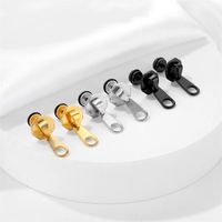 1 Piece Vintage Style Geometric Zipper Plating Stainless Steel Ear Studs main image 1