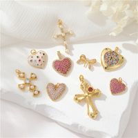 1 Piece Simple Style Cross Heart Shape Butterfly Copper Plating Jewelry Accessories main image 1