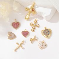1 Piece Simple Style Cross Heart Shape Butterfly Copper Plating Jewelry Accessories main image 5