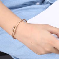 Simple Style Geometric Stainless Steel Plating Bangle main image 4