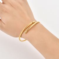 Simple Style Geometric Stainless Steel Plating Bangle main image 1