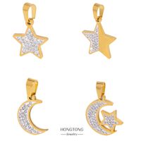 1 Pièce Style Ig Star Lune Acier Inoxydable Placage Bijoux Accessoires main image 5