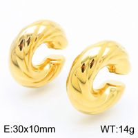 1 Pair Simple Style U Shape Plating Stainless Steel 18K Gold Plated Ear Cuffs sku image 6