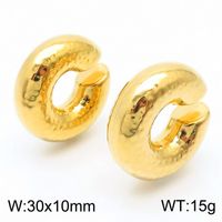 1 Pair Streetwear Solid Color Plating Stainless Steel 18K Gold Plated Ear Cuffs sku image 5