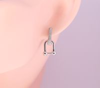 1 Pair Basic U Shape Inlay Sterling Silver Gem Earrings main image 6