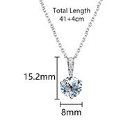 Casual Shiny Solid Color Sterling Silver Gra Plating Inlay Moissanite White Gold Plated Pendant Necklace main image 2