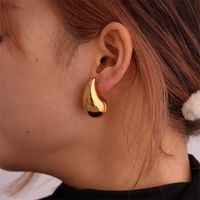 1 Piece Simple Style Classic Style Water Droplets Plating 304 Stainless Steel Copper Gold Plated Ear Studs main image 3