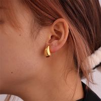 1 Piece Simple Style Classic Style Water Droplets Plating 304 Stainless Steel Copper Gold Plated Ear Studs main image 5