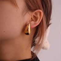 1 Piece Simple Style Classic Style Water Droplets Plating 304 Stainless Steel Copper Gold Plated Ear Studs main image 9