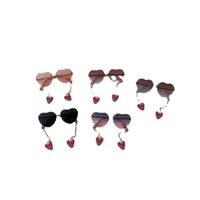 Cute Heart Shape Strawberry Ac Special-shaped Mirror Half Frame Kids Sunglasses main image 6