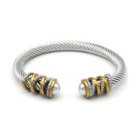 Elegant Curve Stainless Steel Plating Twisted Cable Bracelet sku image 11