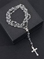 Casual Hip-hop Cross Artificial Crystal Beaded Crystal 18k Gold Plated Unisex Pendant Necklace sku image 1