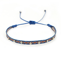 Ig Style Handmade Bohemian Geometric Glass Fabric Knitting Unisex Bracelets sku image 14