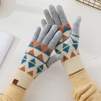 Women's Retro Plaid Wool Gloves 1 Pair sku image 7