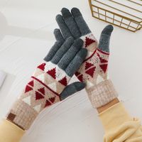 Women's Retro Plaid Wool Gloves 1 Pair sku image 6
