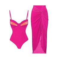 Women's Lady Sexy Solid Color 2 Pieces Set One Piece Swimwear main image 4