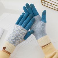 Frau Retro Plaid Wolle Handschuhe 1 Paar sku image 9