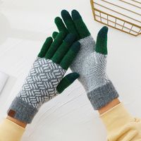 Women's Retro Plaid Wool Gloves 1 Pair sku image 8