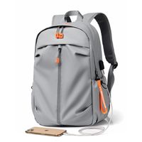 Waterproof Solid Color Business School Daily Laptop Backpack main image 1