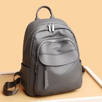 Waterproof Solid Color Holiday School Daily Women's Backpack main image 5