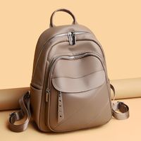 Waterproof Solid Color Holiday School Daily Women's Backpack main image 4