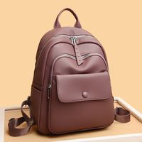 Waterproof Solid Color Casual School Daily Women's Backpack main image 1
