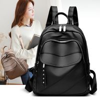 Waterproof Solid Color Holiday School Daily Women's Backpack main image 3