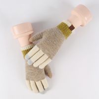 Women's Retro Plaid Wool Gloves 1 Pair sku image 12