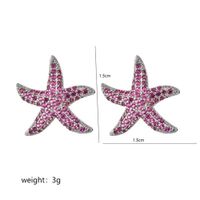 1 Pair Sweet Starfish Plating Inlay Copper Zircon White Gold Plated Ear Studs main image 2