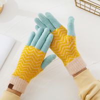 Frau Retro Plaid Wolle Handschuhe 1 Paar sku image 17
