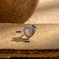 1 Piece Ear Cartilage Rings & Studs Simple Style Moon Heart Shape Flower 316 Stainless Steel  Copper Inlay Zircon sku image 2