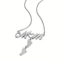 Mama Simple Style Letter Footprint Stainless Steel Plating 18k Gold Plated Pendant Necklace main image 8