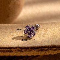 1 Piece Simple Style Four Leaf Clover Water Droplets Flower Inlay 316 Stainless Steel  Zircon Ear Studs main image 4