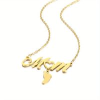 Mama Simple Style Letter Footprint Stainless Steel Plating 18k Gold Plated Pendant Necklace sku image 3