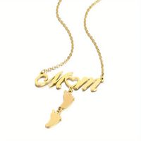 Mama Simple Style Letter Footprint Stainless Steel Plating 18k Gold Plated Pendant Necklace sku image 5