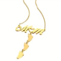 Mama Simple Style Letter Footprint Stainless Steel Plating 18k Gold Plated Pendant Necklace sku image 7