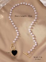 Ig Style Elegant Heart Shape Imitation Pearl Toggle Beaded Women's Pendant Necklace main image 2