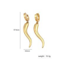 Stainless Steel 18K Gold Plated Simple Style Plating Chili Drop Earrings main image 2