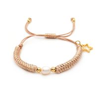 Ig Style Bohemian Star Freshwater Pearl Wax Rope Plating 18k Gold Plated Women's Bracelets main image 8