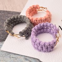 1 Pair Casual Twist Plating Stainless Steel Cotton Gold Plated Hoop Earrings main image 3